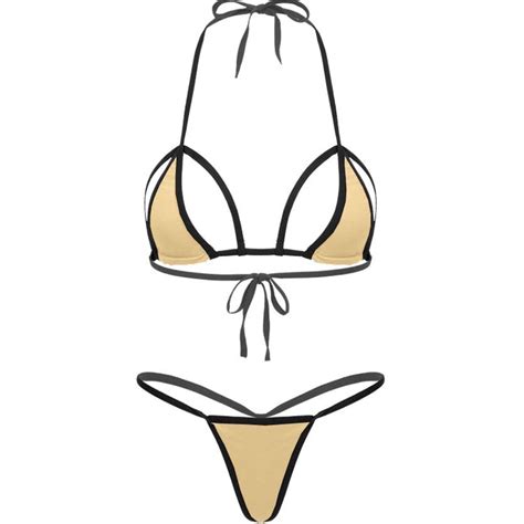 Arnsht Women S Fashion See Through Mesh Sheer Solid Color Micro Bikini Set Mini Swimsuit Summer