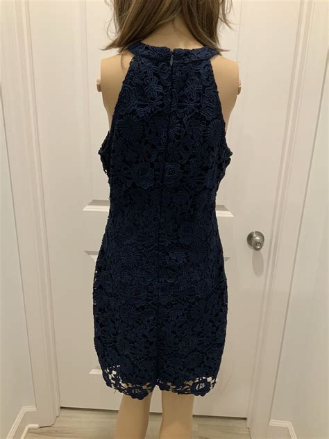 Lulus Love Poem Navy Blue Lace Mini Dress Size Large Gem