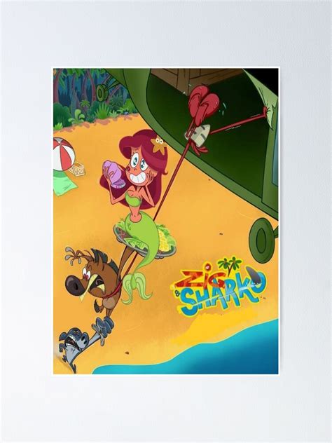 Zig And Sharko Poster For Sale By Collinsdrawings Redbubble