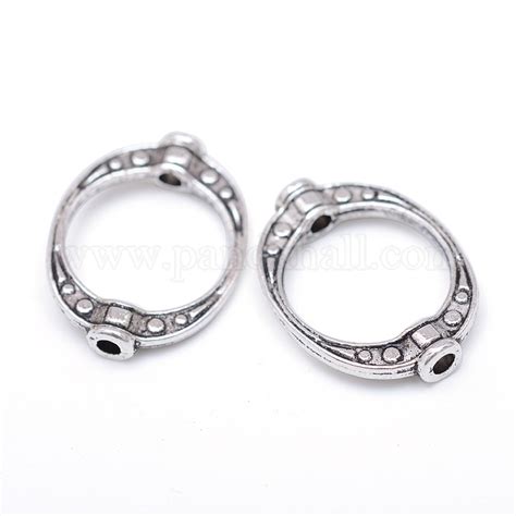 Wholesale Donut Tibetan Style Alloy Bead Frames Pandahall