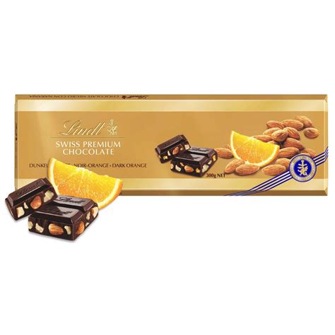 Tablete De Chocolate Negro Laranja E Amêndoas Emb 300 Gr Lindt