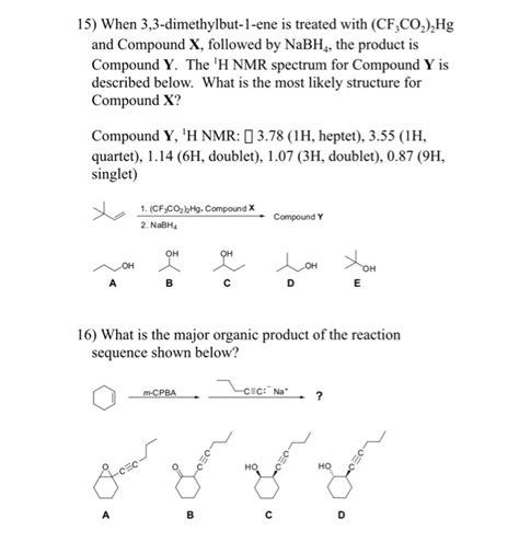 Solved When Dimethylbut Ene Is Treated With Cf Chegg