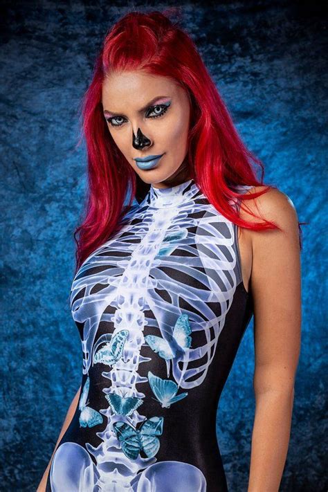 Sleeveless Skeleton Bodysuit Sleeveless Skeleton Costume Etsy Sexy Skeleton Costume