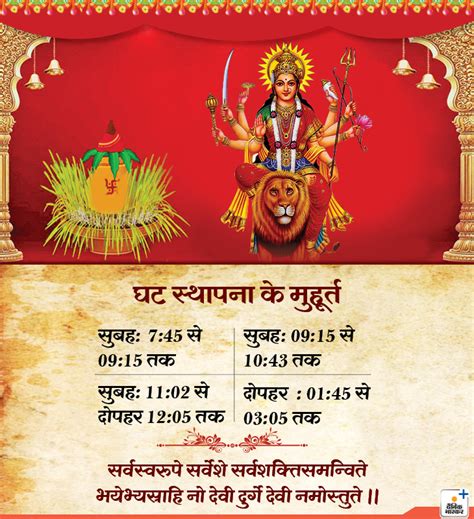 Shardiya Navratri 2019 Navratri Kalash Sthapana Ghatasthapana