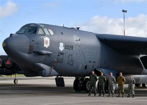 Crew Members Of A B 52h Stratofortress Bomber Assigned — Nara And