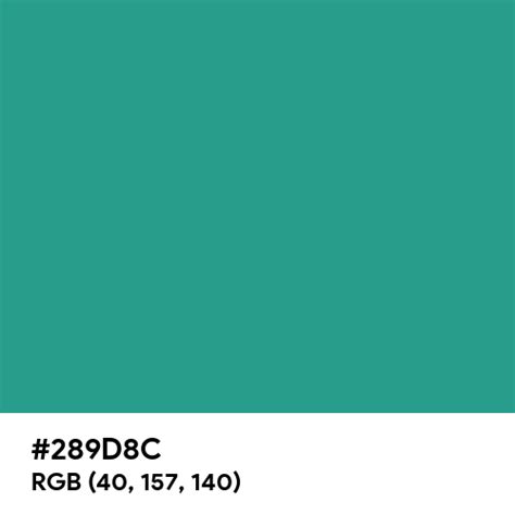 Dark Aquamarine color hex code is #289D8C