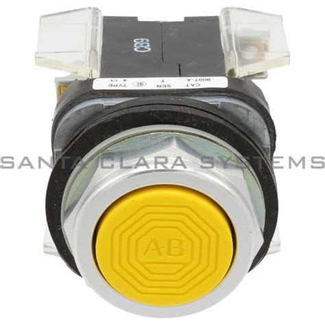 Allen Bradley 30 5MM TYPE 4 13 MOM CONTACT PB NON ILLUM YELLOW