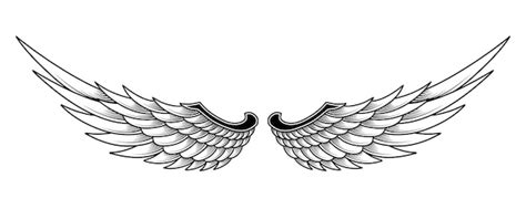 Premium Vector Vector Angel Wings Tattoo Design