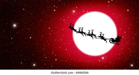 Santa Flying Through Night Sky Under Stock Vector Royalty Free