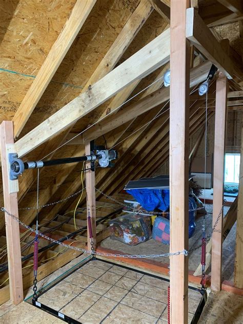 Attic Lift - 500 Lbs. Post Style | Attic lift, Elevator design, Garage lift