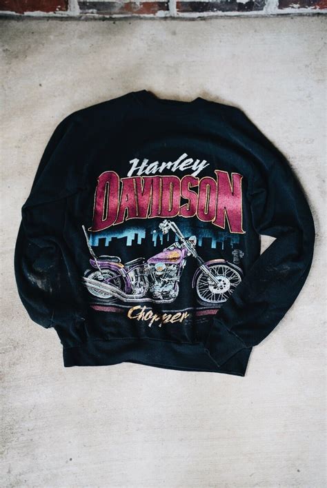 Vintage Soft Faded 1980s Harley Davidson Chopper Swea… - Gem