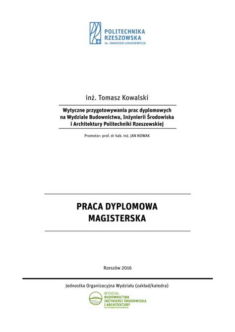 PDF PRACA DYPLOMOWA MAGISTERSKA Wbisia Prz Edu Plwbisia Prz Edu Pl