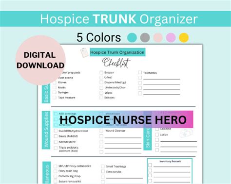 Hospice Nurse Trunk Organizer Checklist Nurse Trunk Organization Hospice Nurse Form Home