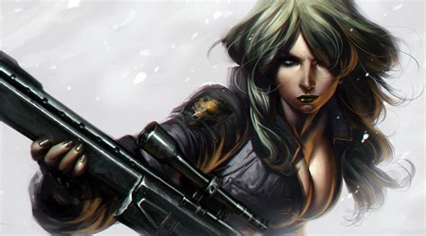 Artwork Fantasy Art Sniper Wolf Metal Gear Solid HD Wallpaper Rare