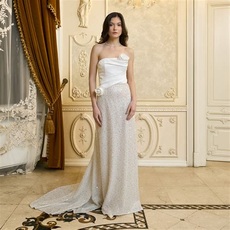 Corset bridal gown adorned with handcrafted roses • STEFANEEA