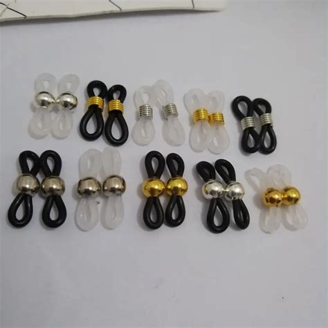 1000pcs Eyewear Jewelry Findings Black/White Rubber Band For Making Eyeglasses Chain Eyewear ...