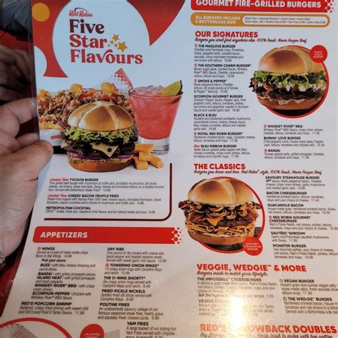 Menu At Red Robin Gourmet Burgers And Brews Restaurant Victoria