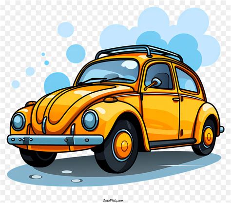 Yellow Volkswagen beetle car with roof rack png download - 4296*3596 ...