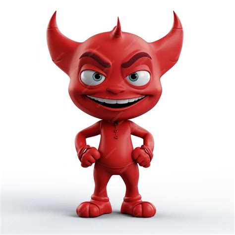 Premium Photo Edgy Caricature 3d Red Demon Character For Printing On