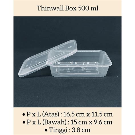 Jual Food Container Kotak Makan Plastik Thinwall Box 500 Ml