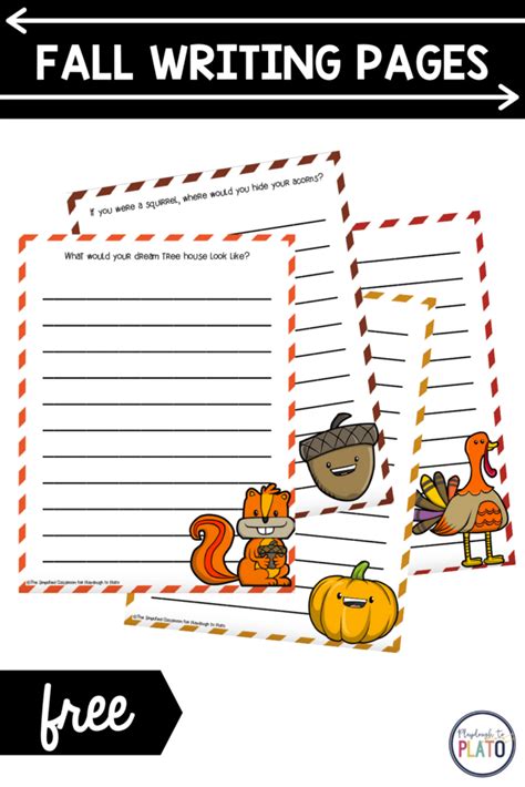 Fall Lined Writing Papers The Curriculum Corner Off