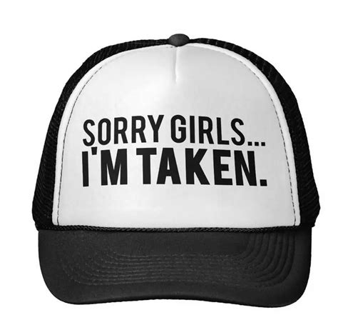 Sorry Girls Im Taken Letters Print Baseball Cap Trucker Hat For Women