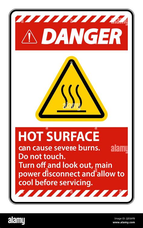 Danger Hot Surface Sign On White Background Stock Vector Image Art Alamy