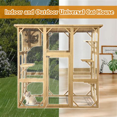 Jovno Large Wooden Catio Outdoor Cat Playpen Enclosure And Reviews Wayfair