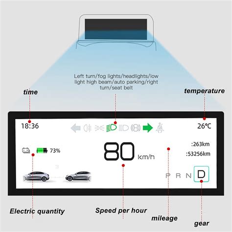 KIMISS Pantalla de cabeza medidor LCD HD de 4 6 pulgadas velocímetro