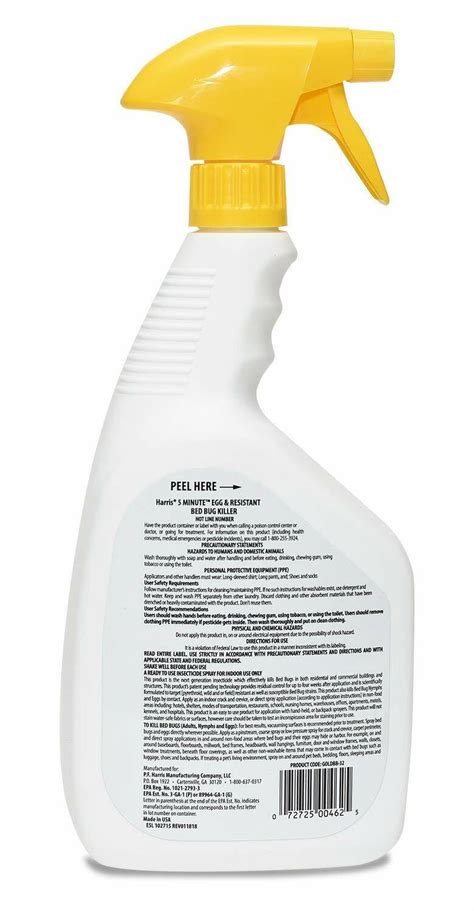 Harris 5 Minute Bed Bug Killer 128 Oz And Resistant Bed Bug Powder