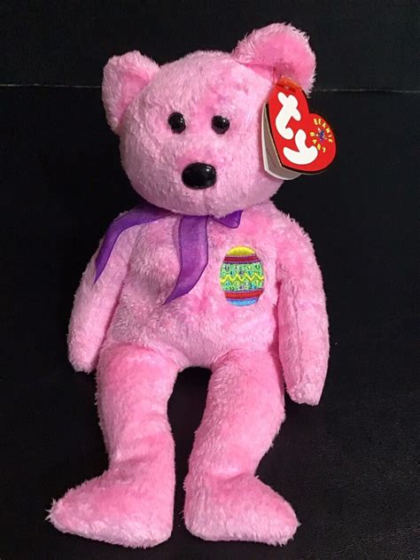 Easter Ty Beanie Baby Eggs The Pink Easter Bear 8 Mint Ebay