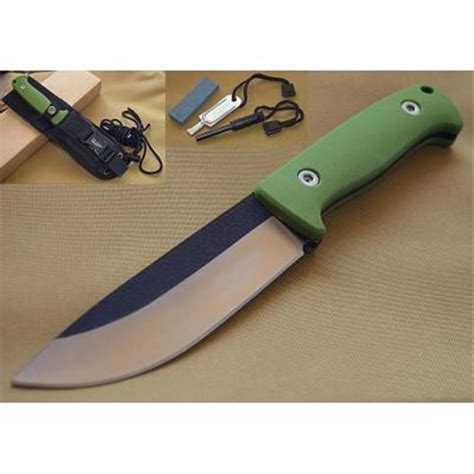 Couteau Elk Ridge Bushcraft Survie Acier 440 Manche FRN Green Etui