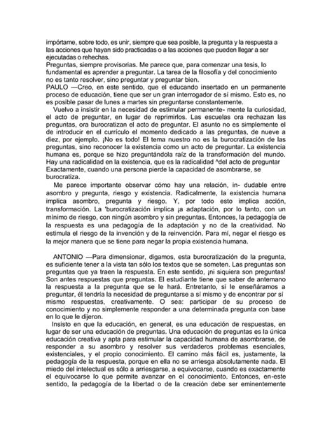 Hacia Una Pedagog A De La Pregunta Pdf