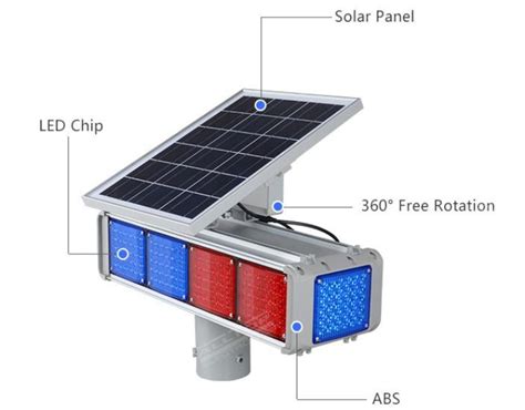 High Brightness Solar LED Warning Blinking Lights Flashing Light And