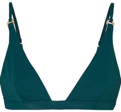 Fella Jay Gatsby Triangle Bikini Top Emerald Lined Silhouette Set