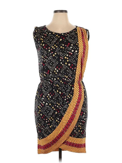 Rachel Rachel Roy 100 Modal Multi Color Black Casual Dress Size L 67