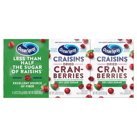 Save On Ocean Spray Craisins Dried Cranberries 50 Less Sugar 6 Ct