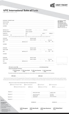 Fillable Online Utc Global Form Front Unit Trust Corporation Fax