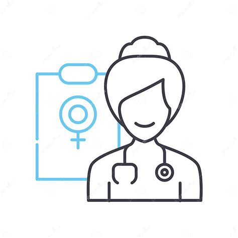 Gynecologist Line Icon Outline Symbol Vector Illustration Concept