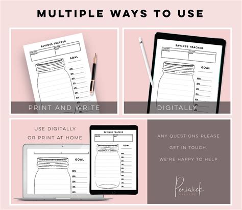 Mason Jar Savings Tracker Printable Savings Tracker Organiser Planner