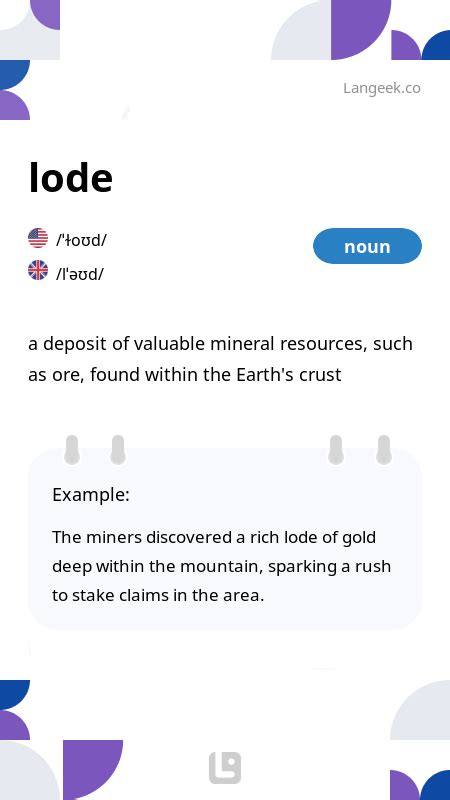 Definition & Meaning of "Lode" | Picture Dictionary