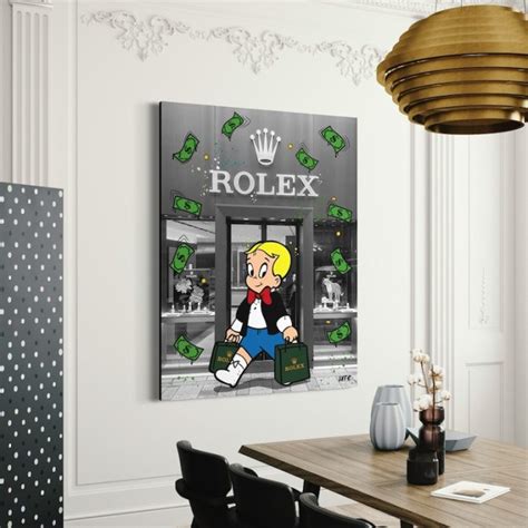 Richie Rich X Rolex Store Canvas Alec Monopoly Inspired Wall Decor