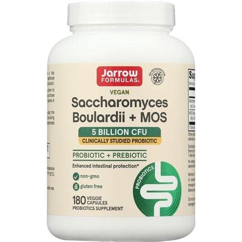 Jarrow Formulas, Inc. Saccharomyces Boulardii + MOS 5 Billion CFU 180 ...