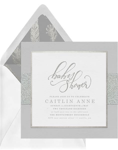 Silver Shimmer Invitations Greenvelope