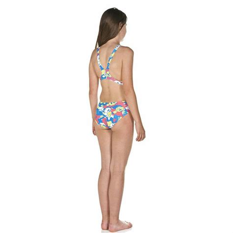 Limited Edition Arena Camo Kun Open Back Girls Swimsuit Royal Girls Arenaiseries