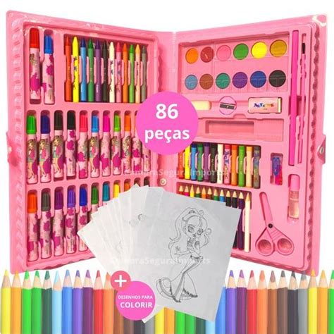 Maleta De Pintura Infantil Estojo Pe As Para Colorir Amoria