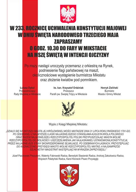 Wi To Narodowe Trzeciego Maja Miejsko Gminny O Rodek Kultury W