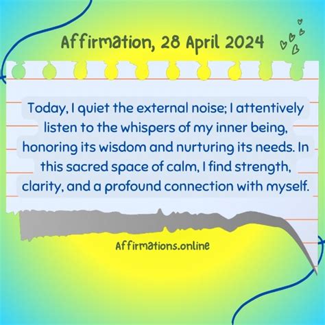 Affirmation 28 April 2024 Affirmations Online