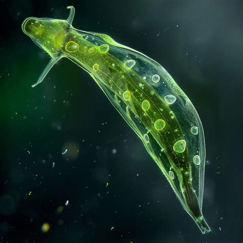 Euglena using its flagellum to move towards sunlight in aquatic ...