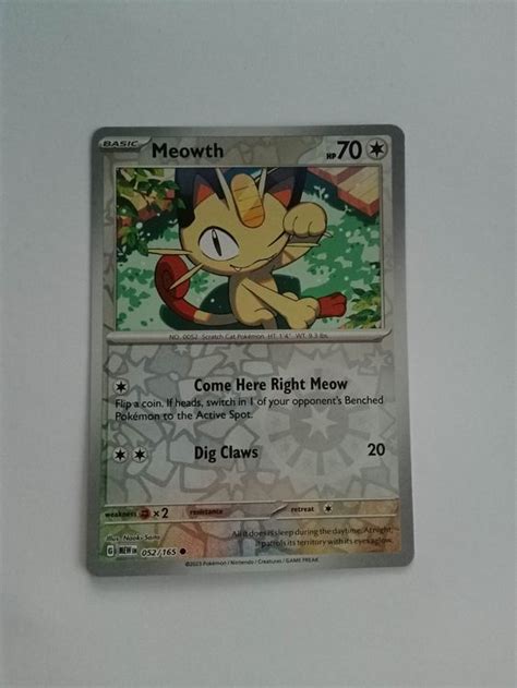 Meowth Mauzi REVERSE HOLO Pokemon 151 Mew Kaufen Auf Ricardo